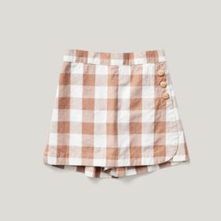 ソーアプルーム(SOOR PLOOM)のSOORPLOOM OLIVE SKORT (ギンガム) 7y 新品タグ付き(スカート)