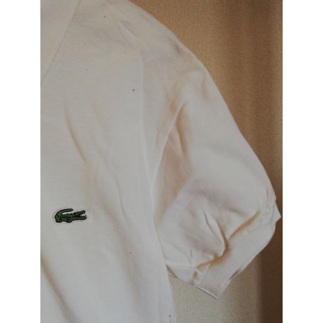 LACOSTE(ラコステ)の80's90'sヴィンテージ古着【IZOD LACOSTE】ホワイトポロシャツ メンズのトップス(ポロシャツ)の商品写真