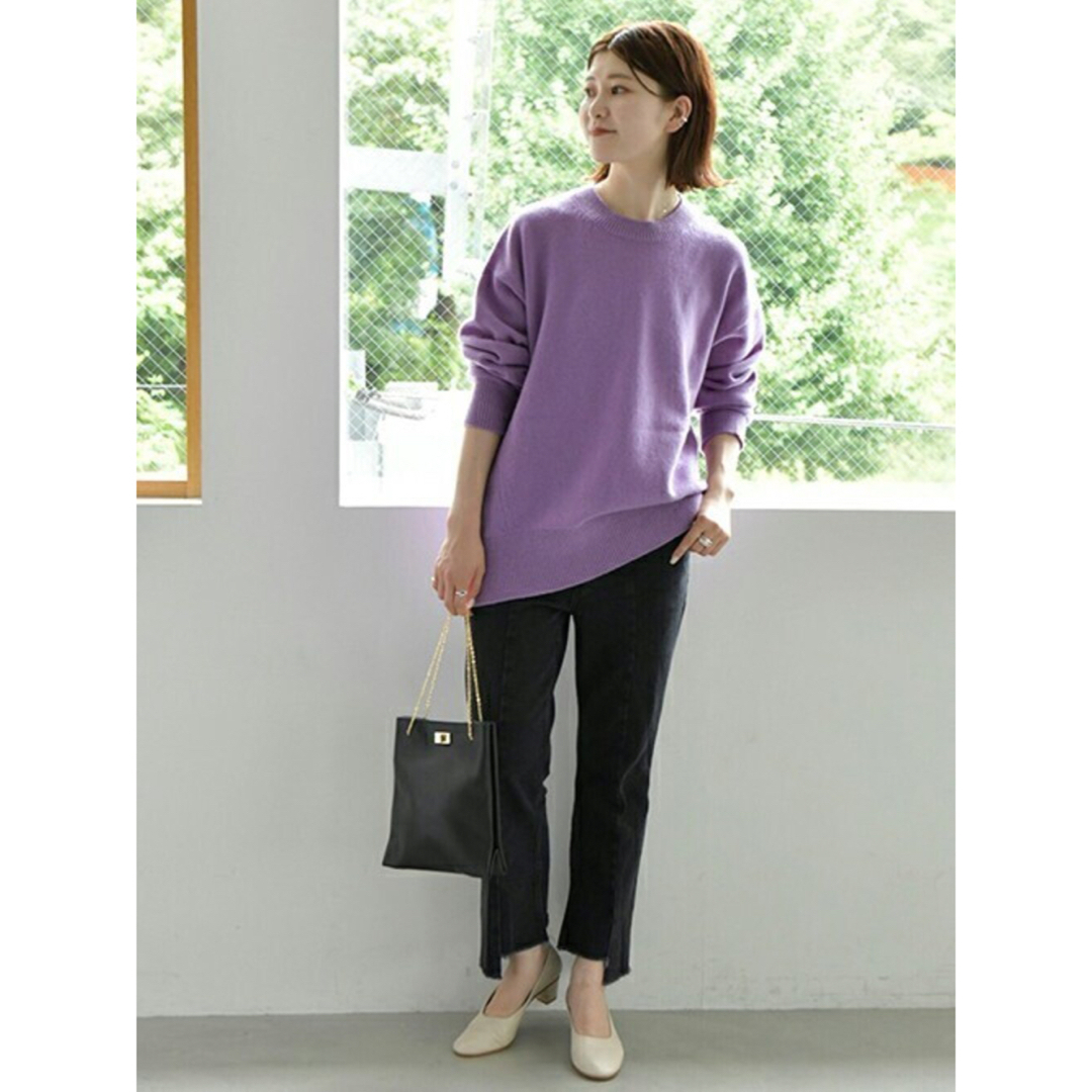 Spick & Span ウールカシミヤクループルオーバー パープル | www