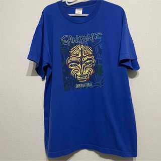 サンタナ 90年代スーパーナチュラルTシャツ 青 L SANTANA(Tシャツ/カットソー(半袖/袖なし))