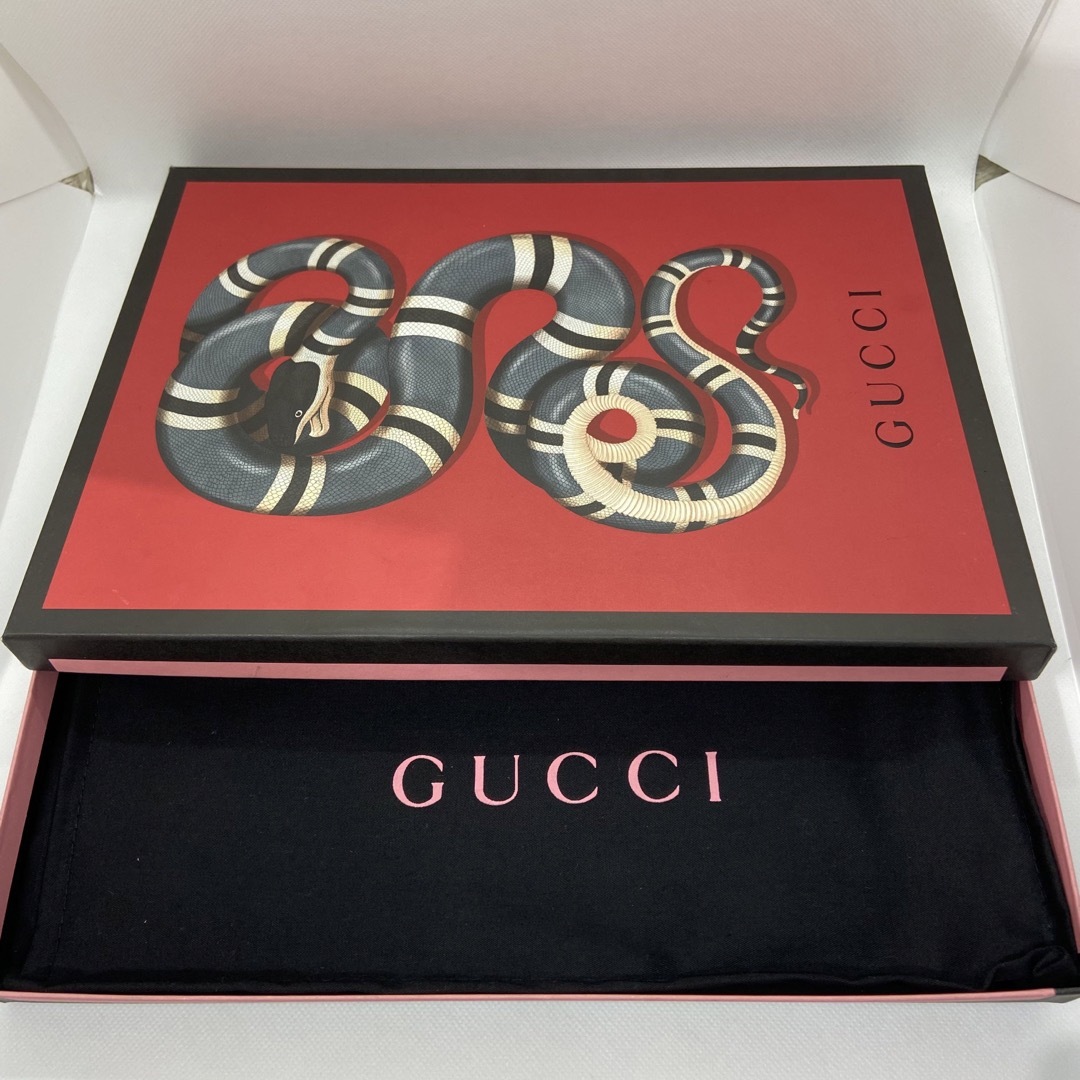Gucci(グッチ)の<美品>グッチ　ゴースト　クラッチバッグ　カーフレザー　ブラック黒　 メンズのバッグ(セカンドバッグ/クラッチバッグ)の商品写真