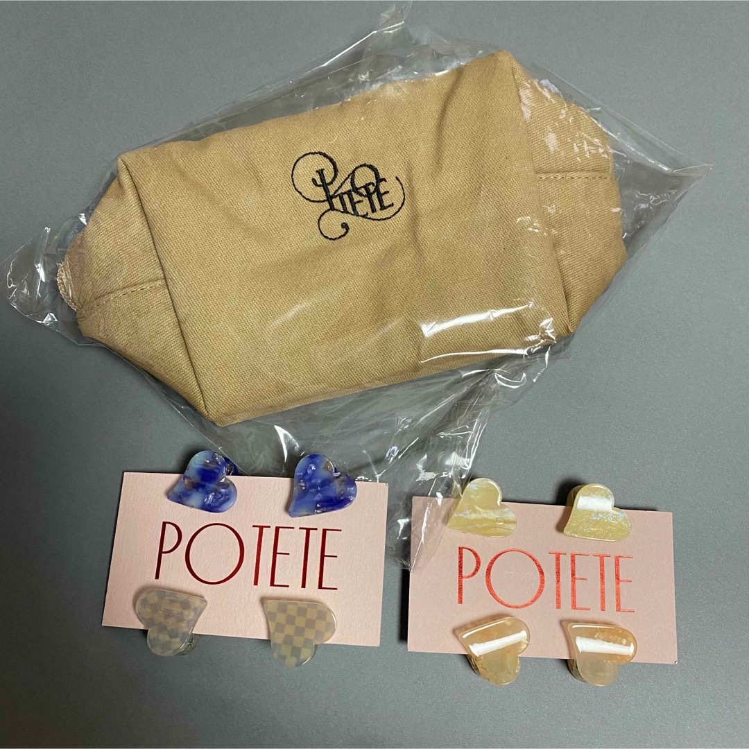 POTETE デニム　セット　ヘアクリップ　ポーチ