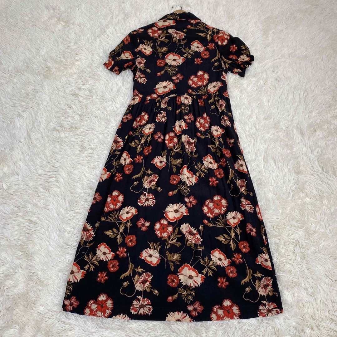 【美品】ZARA WOMAN ザラ ロングシャツワンピース マキシ丈 レーヨン 4