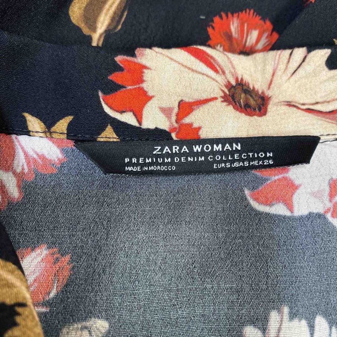 【美品】ZARA WOMAN ザラ ロングシャツワンピース マキシ丈 レーヨン 8