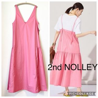 2nd NOLLEY'S - 【新品】セカンドノーリーズ タイプライター キャミワンピース ピンク 綿100%