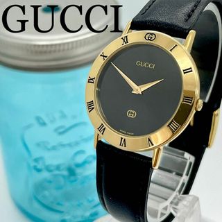 361 GUCCI グッチ時計　メンズ腕時計　ブラック　ヴィンテージ　新品ベルト | フリマアプリ ラクマ