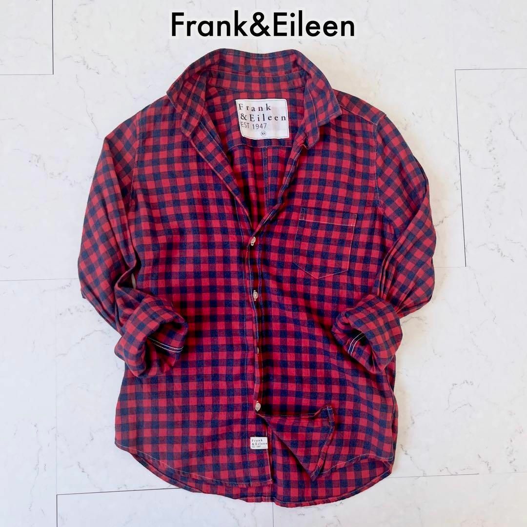 Frank&Eileen(フランクアンドアイリーン)の【フランクアンドアイリーン】 美品 Barry チェック スキッパーシャツ 赤 レディースのトップス(シャツ/ブラウス(長袖/七分))の商品写真