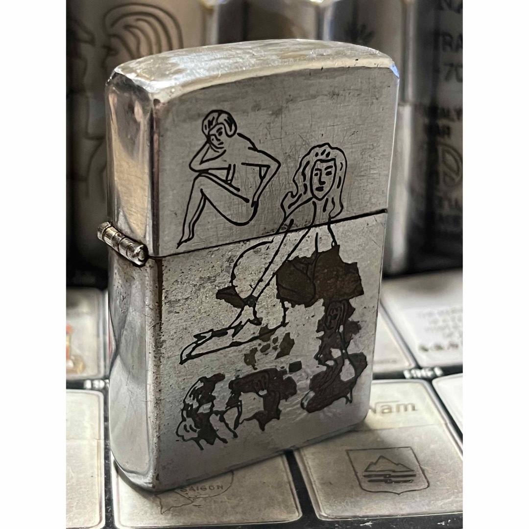 ファッション小物【ベトナムZIPPO】本物 1968年製ベトナムジッポー「ヌードモデル」開高健