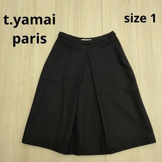 t.yamai paris  カシミヤ混ひざ丈ウールスカート