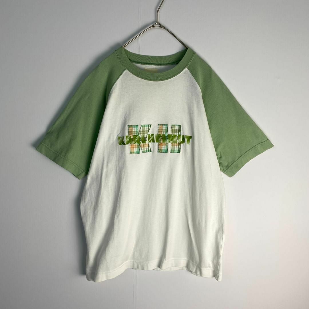 【タンクトップTシャツコーデ】白Tシャツ付き　リバーシブル　白　緑　使用感