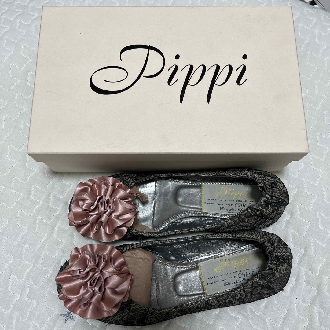 Pippi サテンコサージュバレエシューズ 24cm | フリマアプリ ラクマ