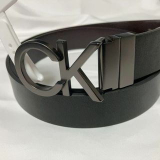 カルバンクライン(Calvin Klein)の新品 カルバンクライン CK バックル ベルト 黒 焦茶 Lサイズ リバーシブル(ベルト)