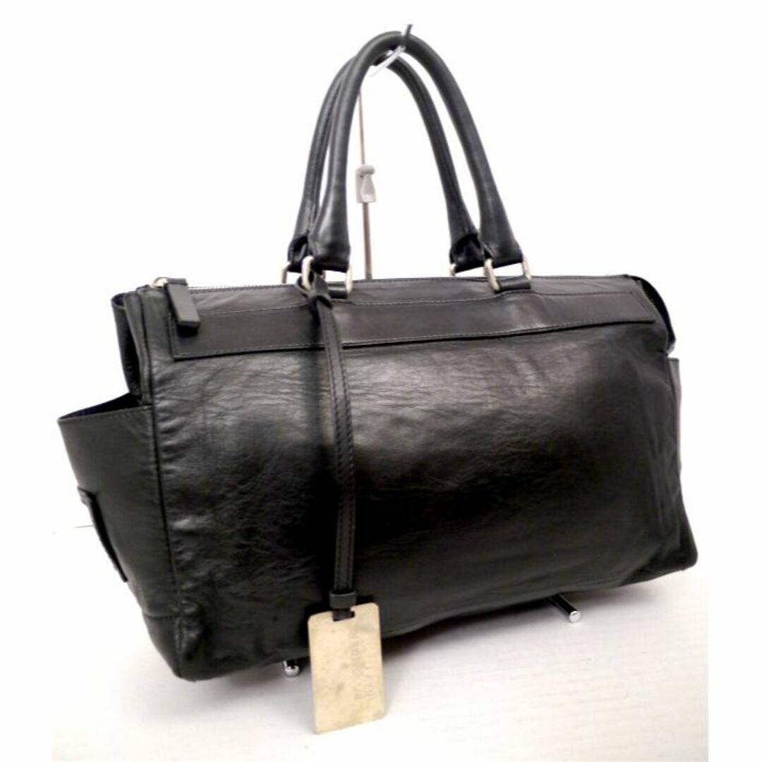 ◇JIL SANDER NAVY ジルサンダー レザー トート ハンド バッグ黒