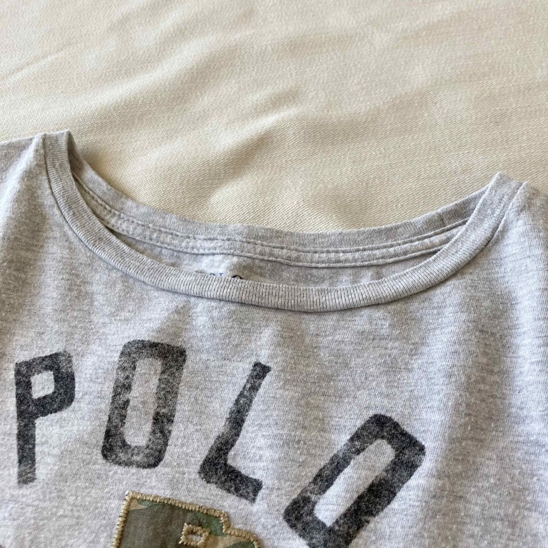 Ralph Lauren(ラルフローレン)のポロ ラルフローレン ロゴ プリント ワッペン 半袖 Tシャツ M グレー レディースのトップス(Tシャツ(半袖/袖なし))の商品写真