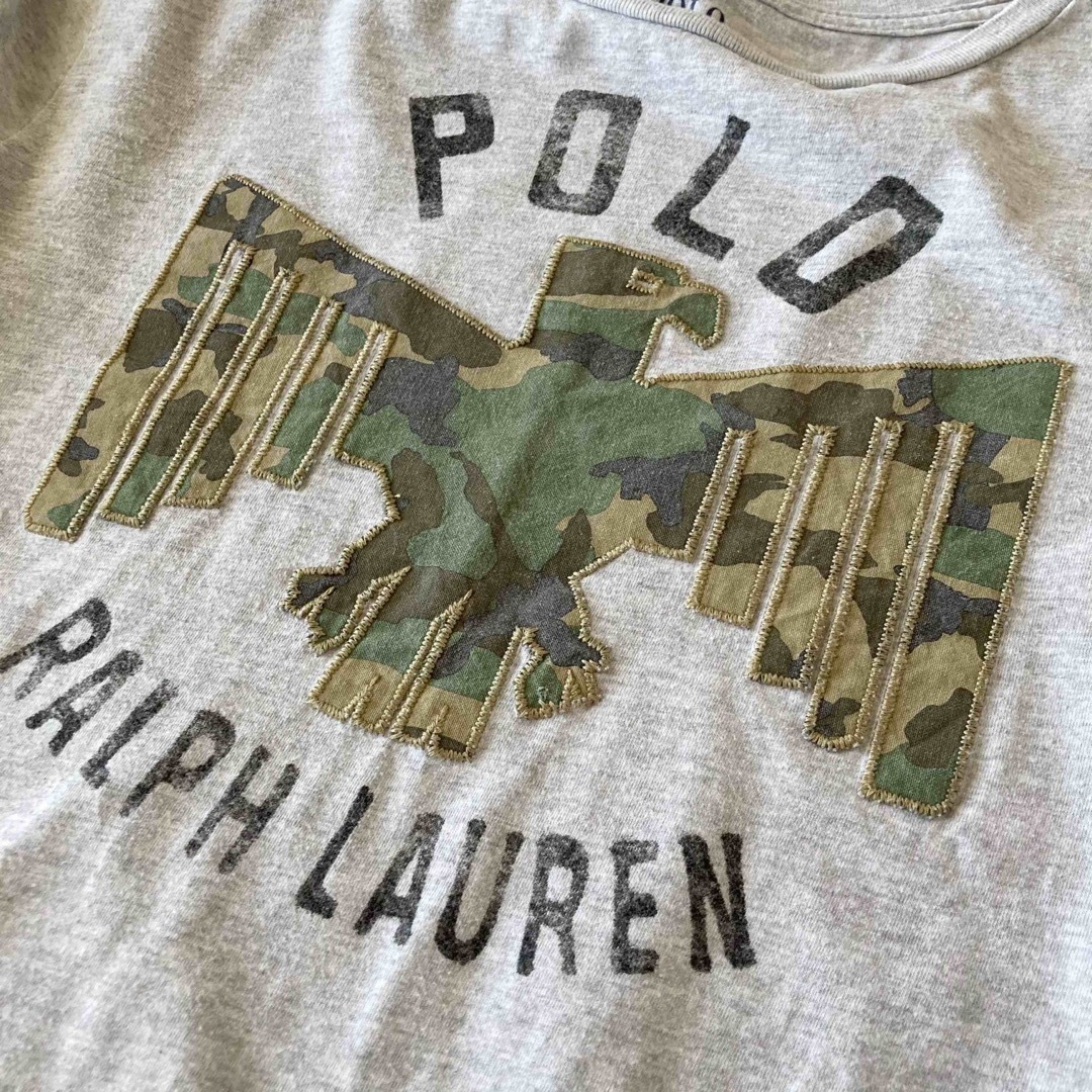 Ralph Lauren(ラルフローレン)のポロ ラルフローレン ロゴ プリント ワッペン 半袖 Tシャツ M グレー レディースのトップス(Tシャツ(半袖/袖なし))の商品写真