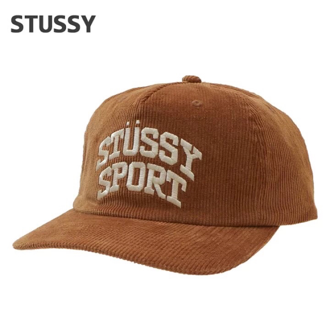 大人気❗️STUSSY Sport アーチロゴ コーデュロイ キャップ