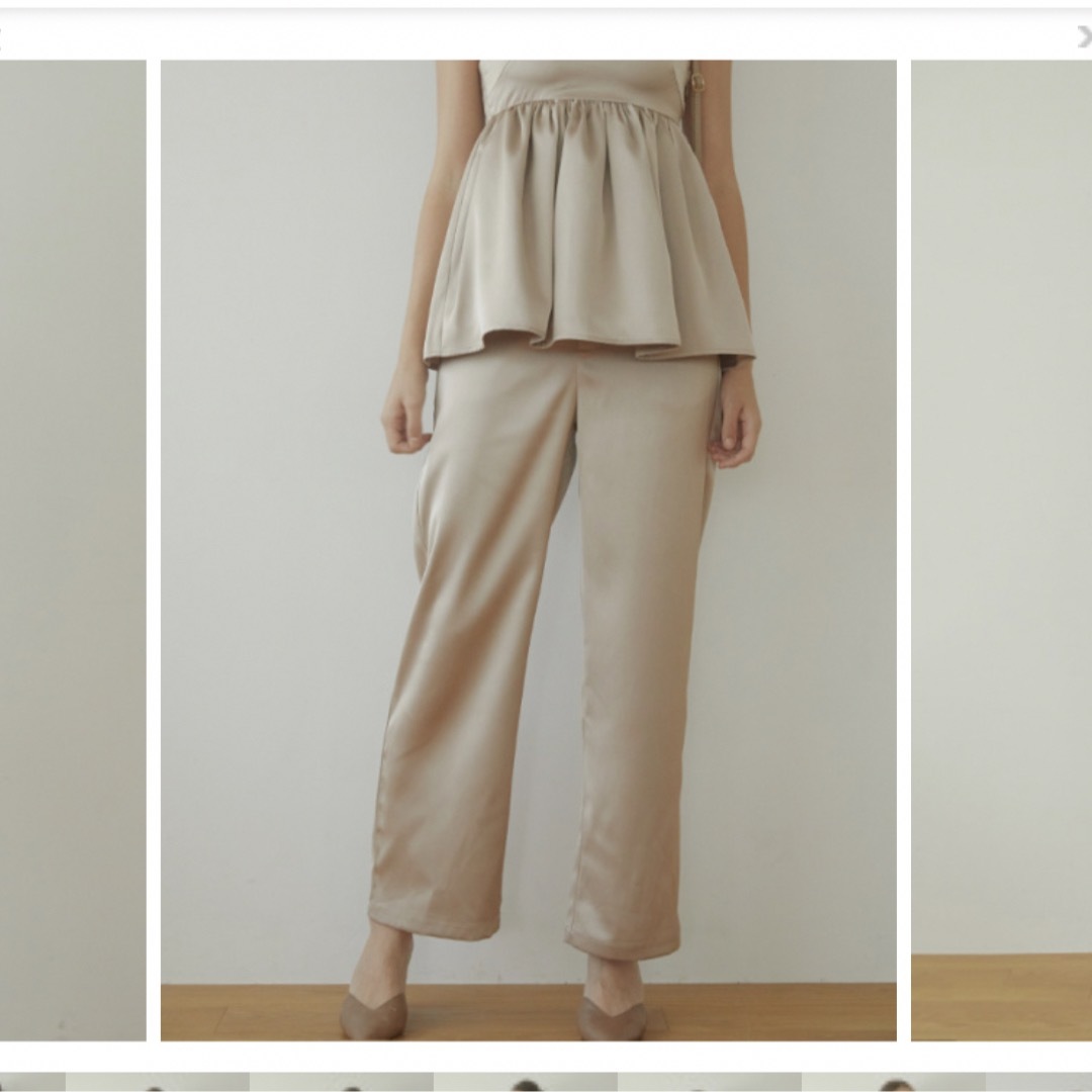 ファッションデザイナー Mood Mood ONLINE satin BOTTOM slacks volume