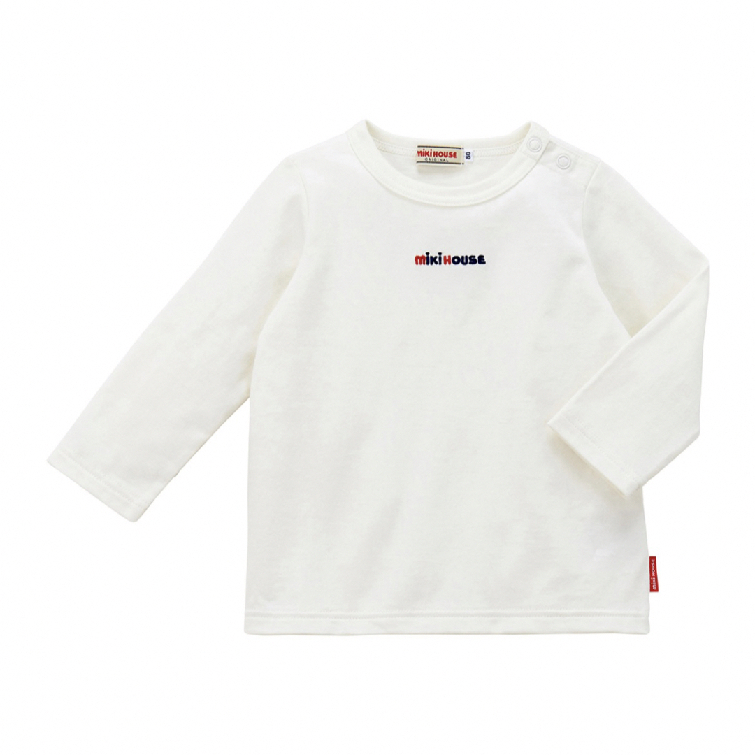 mikihouse(ミキハウス)のMiKi HOUSE ロゴ刺繍ロングスリーブTシャツ キッズ/ベビー/マタニティのキッズ服男の子用(90cm~)(Tシャツ/カットソー)の商品写真