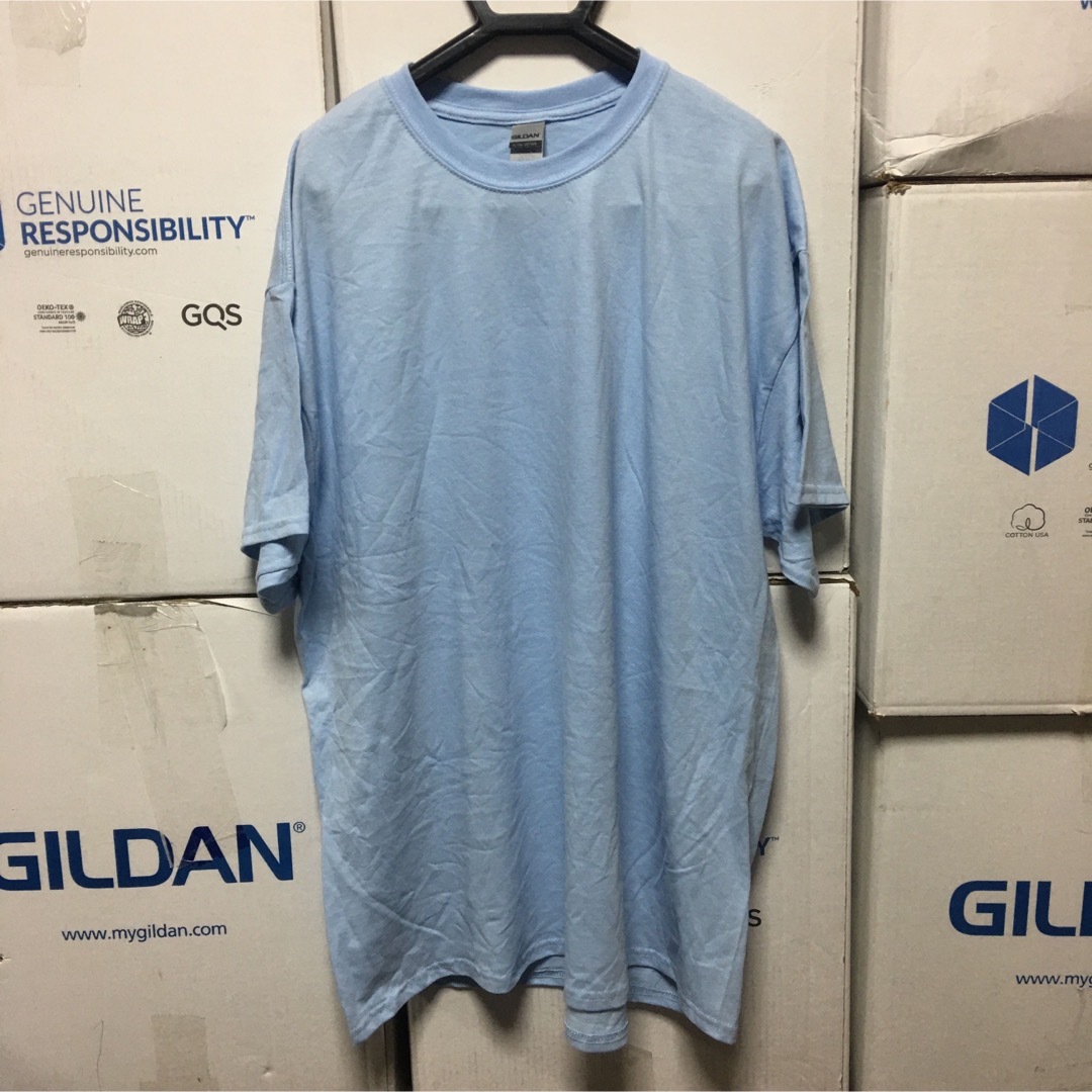 GILDAN(ギルタン)のGILDANギルダン☆半袖無地Tシャツ★ポケット無し☆ライトブルー☆XLサイズ メンズのトップス(Tシャツ/カットソー(半袖/袖なし))の商品写真