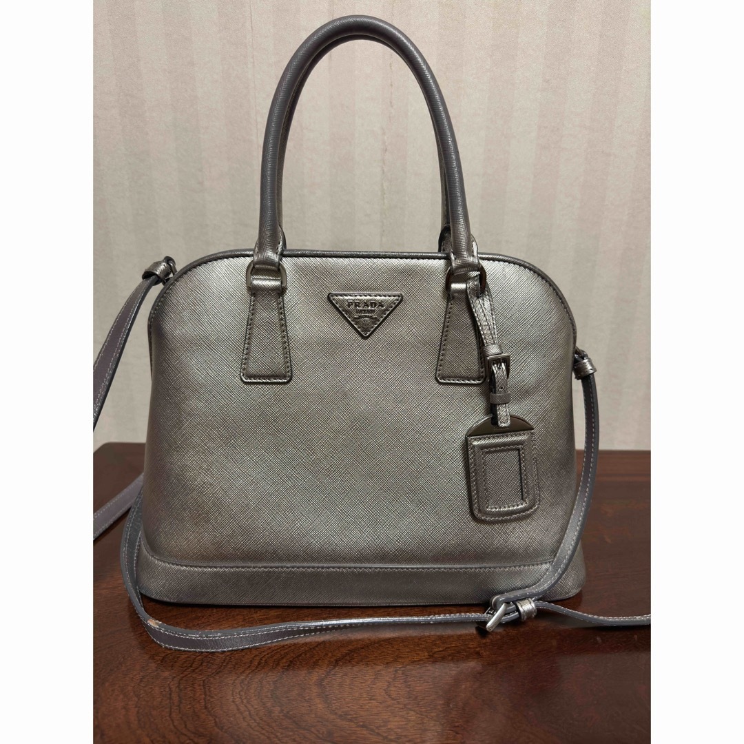 PRADA BN2567 2WAYバッグ サフィアーノ レザー シルバー PRADA BN2567 2WAYバッグ サフィアーノ レザー シルバー