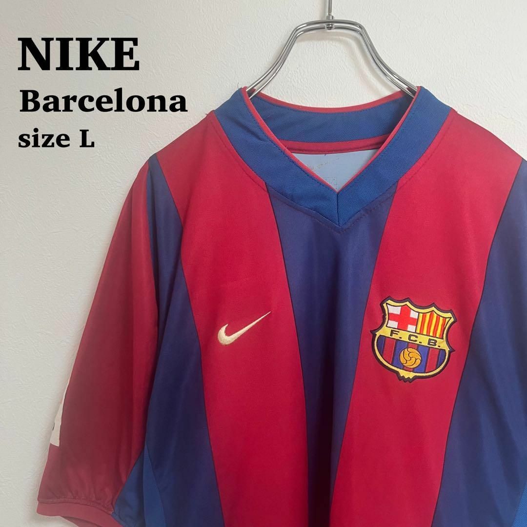 90s 　NIKE ナイキ　バルセロナ　ユニフォーム　ゲームシャツ　刺繍ロゴ