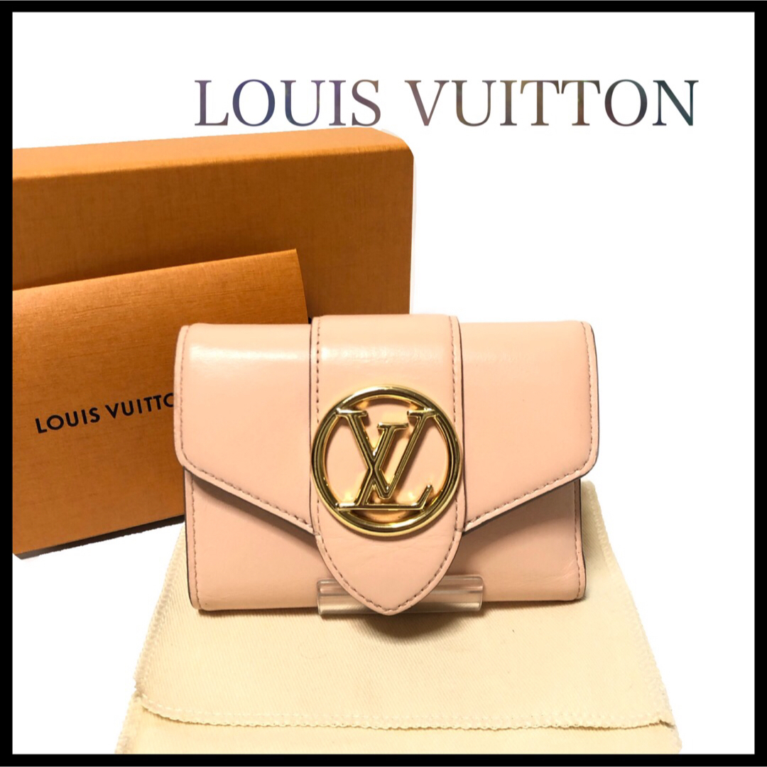 【美品】LOUISVUITTONヴィトンポルトフォイユポンヌフコンパクト三つ折り