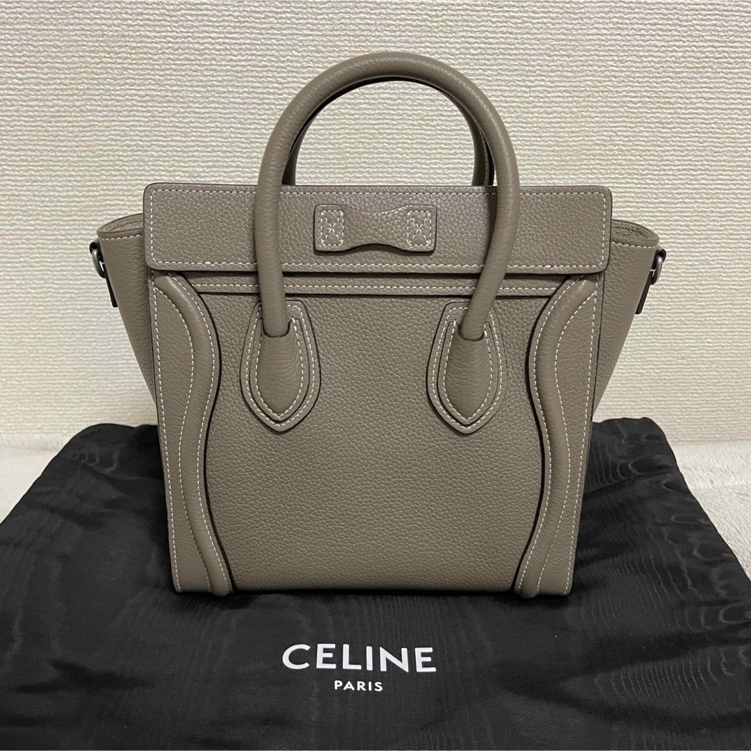 美品 CELINE(セリーヌ) ラゲージ ナノ スリ ドラムドカーフ バッグ