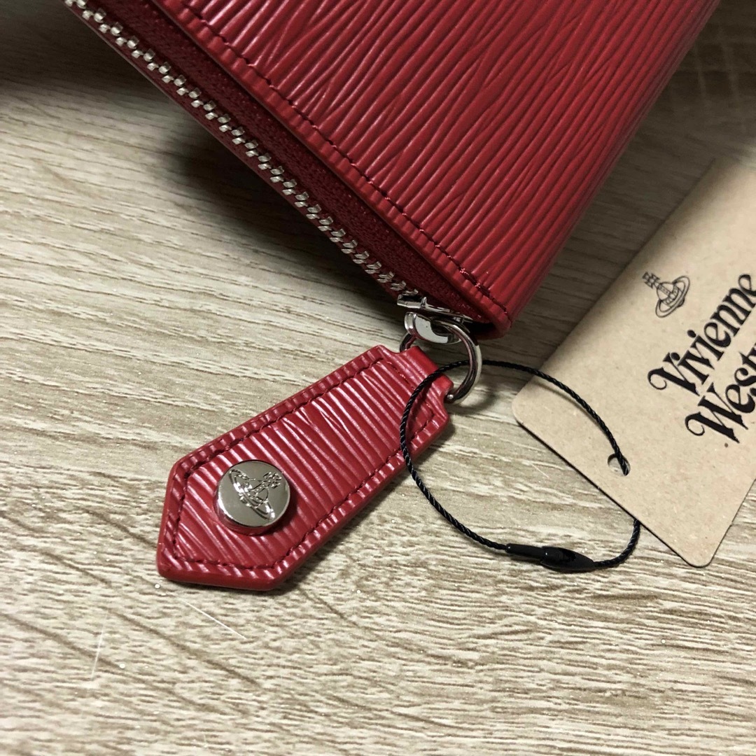 ★未使用★ヴィヴィアンウエストウッド 長財布 レッド ラウンドファスナー 箱付き