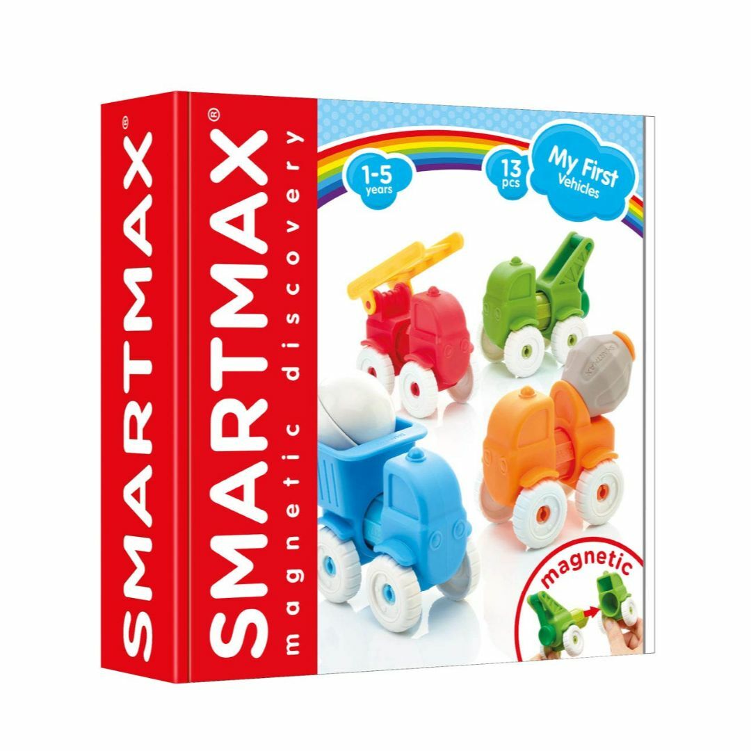 スマートマックス 幼児向け はじめての磁石おもちゃ 乗り物 13ピース SMX2