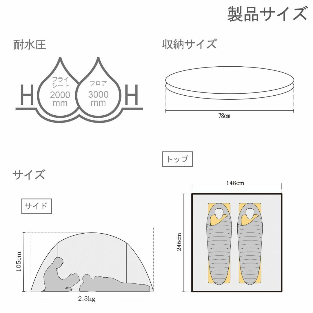 【色: ブラウン+カーキ】KAZOOキャンプ用自動屋外ポップアップテント防水用ク