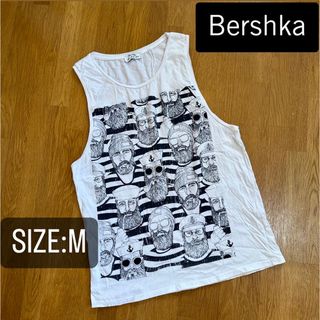 ベルシュカ(Bershka)のベルシュカ ノースリーブ プリント トップス　Mサイズ(タンクトップ)