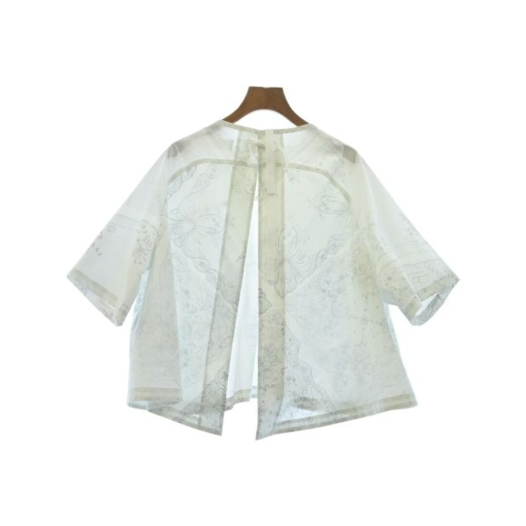 TAO タオ カジュアルシャツ M 白xグレー(総柄) 【古着】のサムネイル