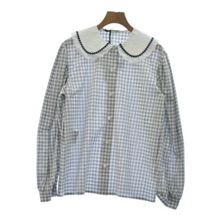 ミュウミュウ(miumiu)のMiu Miu ミュウミュウ カジュアルシャツ 40(M位) 紺x白(チェック) 【古着】【中古】(シャツ/ブラウス(長袖/七分))