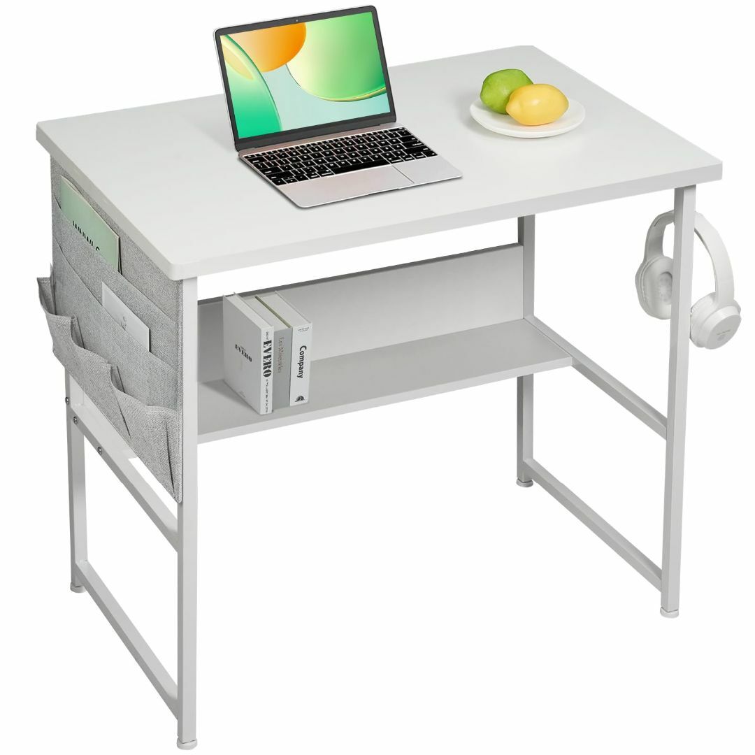 【色: ホワイト】YeTom 机 pcデスク computer desk ラックPBボード本体重量