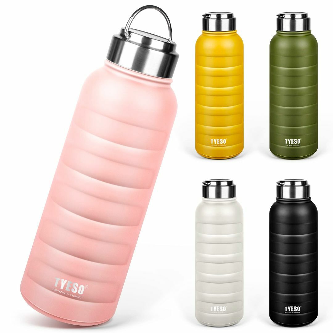【色: ピンク】TYESO 水筒 魔法瓶 マグボトル 真空 断熱 スポーツボトル
