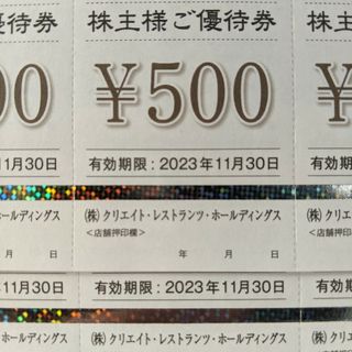 クリエイトレストランツ優待券　4000円分(フード/ドリンク券)