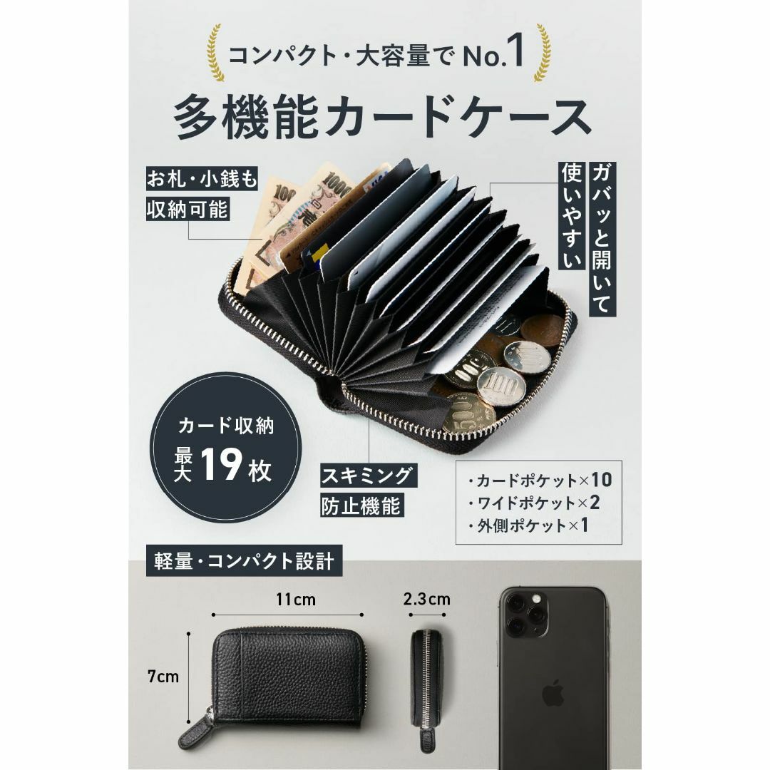 【色: モスグリーン（ゴールドファスナー）】NEESE クレジットカードケース  メンズのバッグ(その他)の商品写真