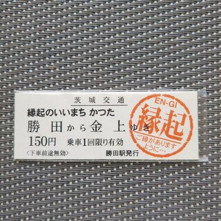 電車チケット（勝田駅から金上まで:開運チケット）(鉄道乗車券)