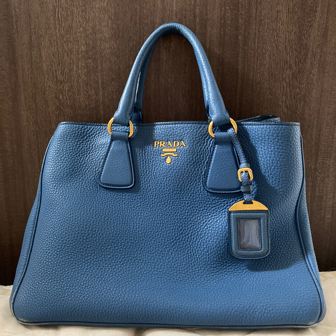 PRADA 青　バック　付属ショルダーあり