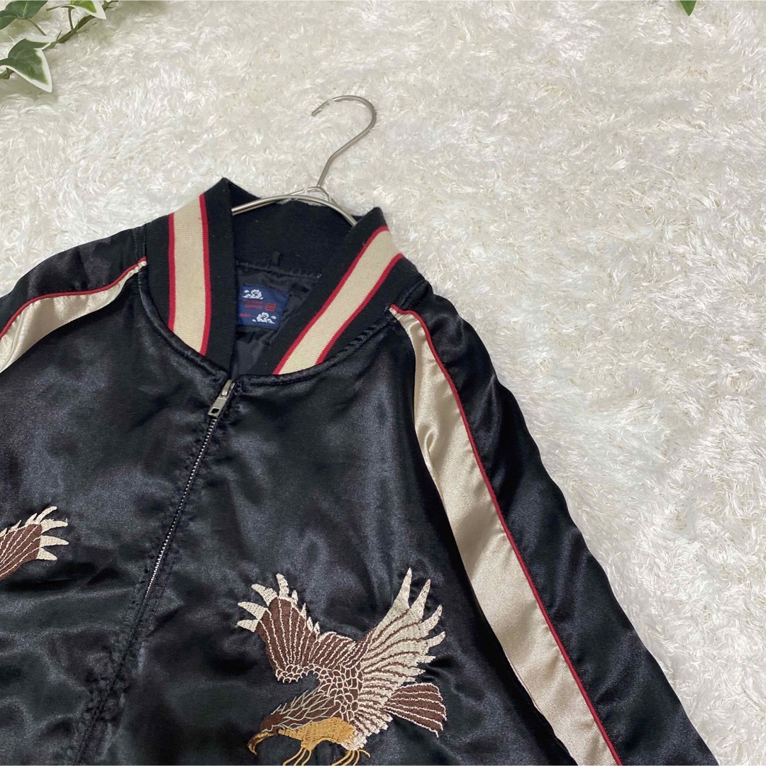 ジャケット　ブルゾン　刺繍　japan 和柄　スカジャン　　鷹　デザイン