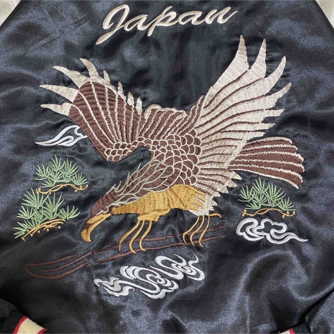 ジャケット　ブルゾン　刺繍　japan 和柄　スカジャン　古着　鷹　デザイン