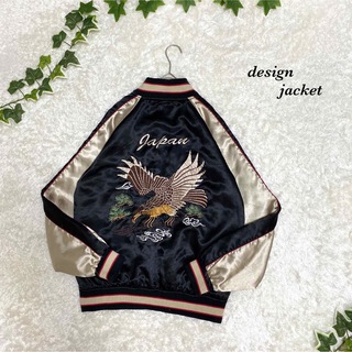 ジャケット　ブルゾン　刺繍　japan 和柄　スカジャン　　鷹　デザイン