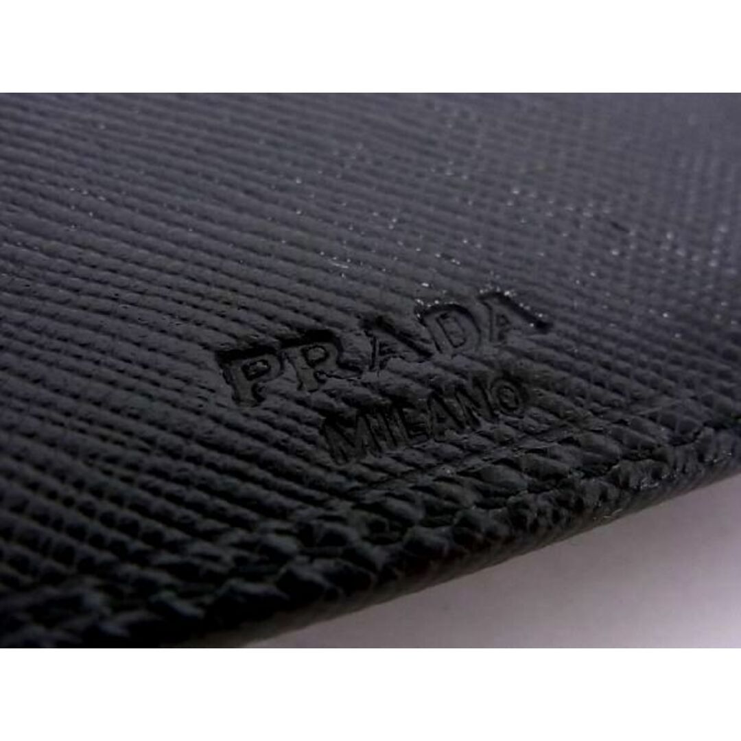 PRADA プラダ　M510A 三つ折り財布　サフィアーノ　ブラック　三角ロゴ