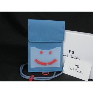 ポールスミス(Paul Smith)の■新品■未使用■ PS Paul Smith ピーエスポールスミス M2A-6822 ナイロン スマイル スマートフォンケース ネックポーチ ブルー系 BG1595(ハンドバッグ)