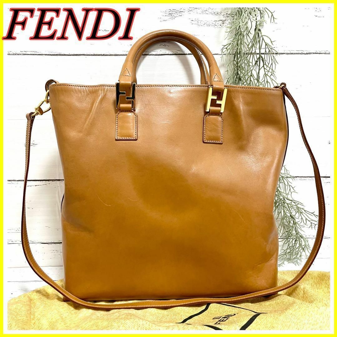 美品】FENDI フェンディ2way ハンドバッグ ショルダー FF金具 A4-