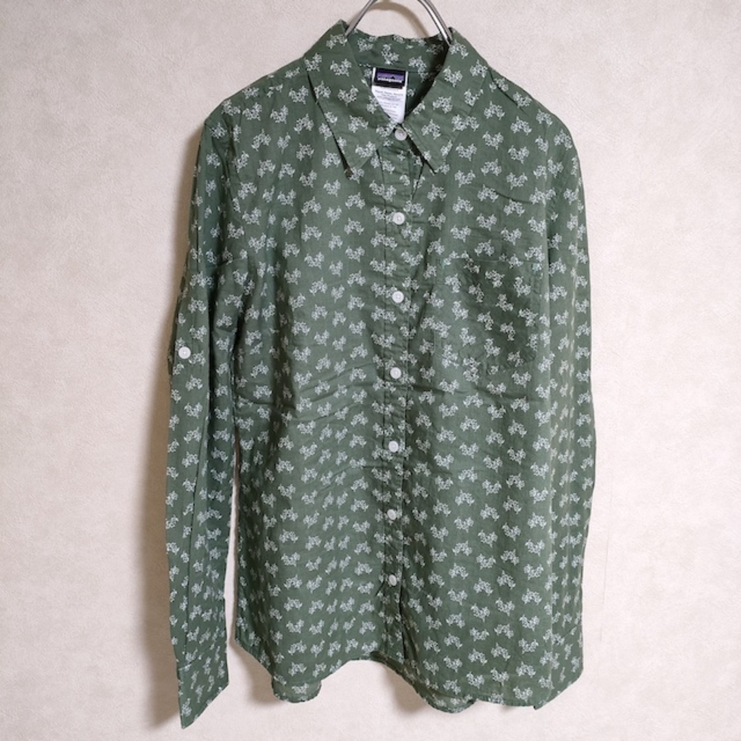 patagonia(パタゴニア)のpatagonia フラワー柄  Floral Print sty54961sp15 長袖シャツ カーキ ホワイト レディース パタゴニア【中古】3-0806M△ レディースのトップス(シャツ/ブラウス(長袖/七分))の商品写真