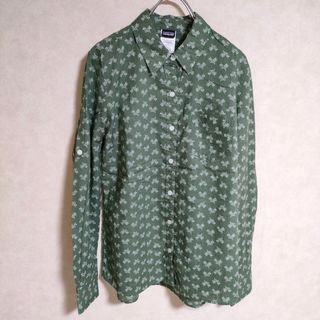 パタゴニア(patagonia)のpatagonia フラワー柄  Floral Print sty54961sp15 長袖シャツ カーキ ホワイト レディース パタゴニア【中古】3-0806M△(シャツ/ブラウス(長袖/七分))