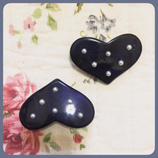 ♡vintage Perl dot Heart Valetta♡(バレッタ/ヘアクリップ)