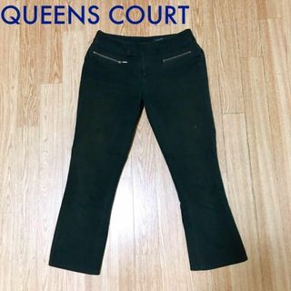 クイーンズコート(QUEENS COURT)のQUEENS COURT ストレッチ ブラック ショート丈 パンツ(クロップドパンツ)