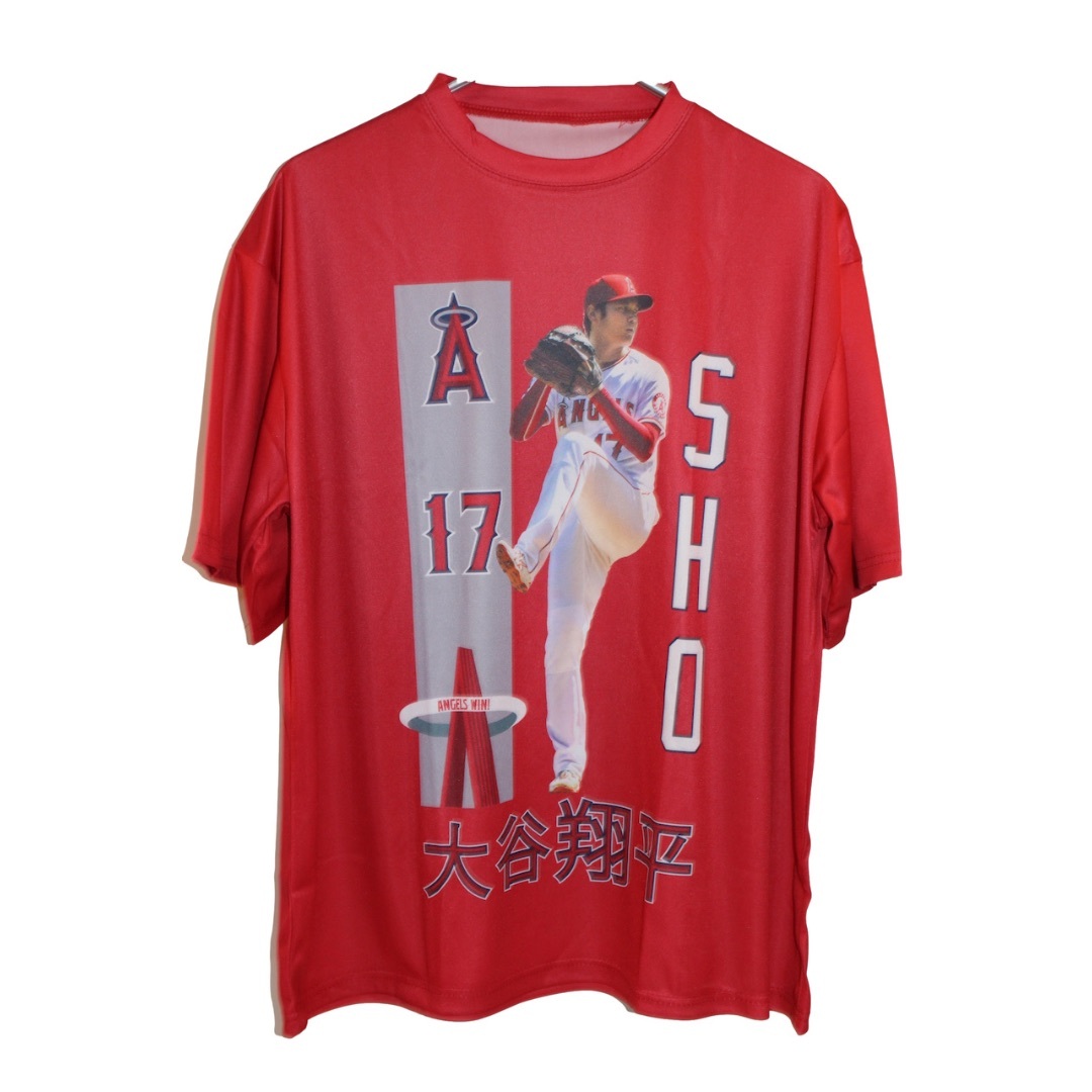 大谷翔平 選手　球場配布 Tシャツ MLB  RED XLスポーツ/アウトドア